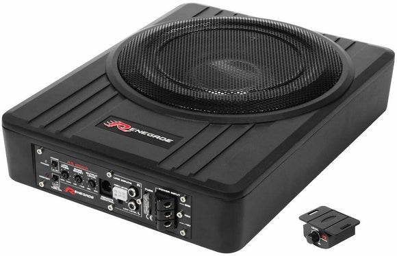 1200W Active Underseat Car Subwoofer – 10″ Bass Box With Built-in Amp (Black)